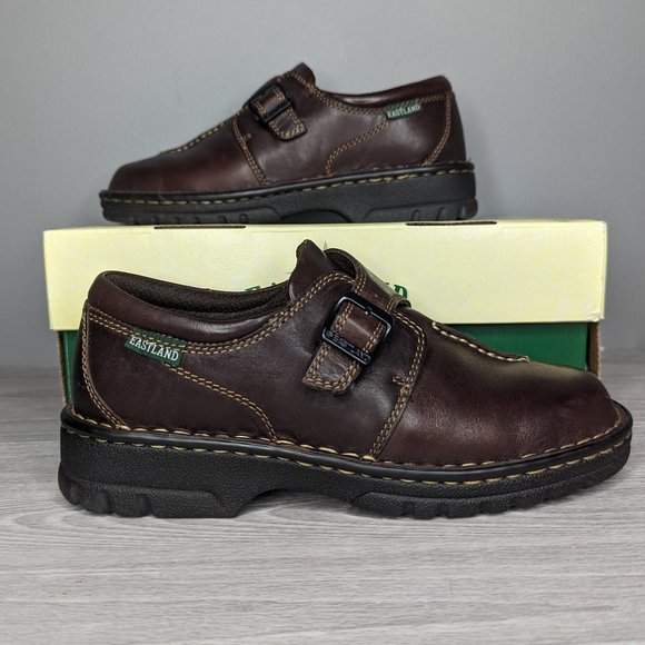 Eastland Syracuse Chunky Y2K Brown Leather Loafers Lug Sole Size 8 1/2M - Picture 3 of 9